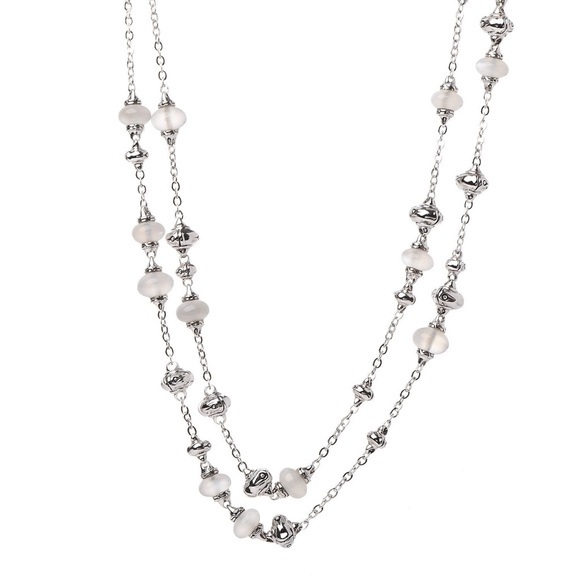 John Hardy Sterling Silver Moonstone Bamboo Bracelet and Necklace Bundle. - Picture 9 of 13